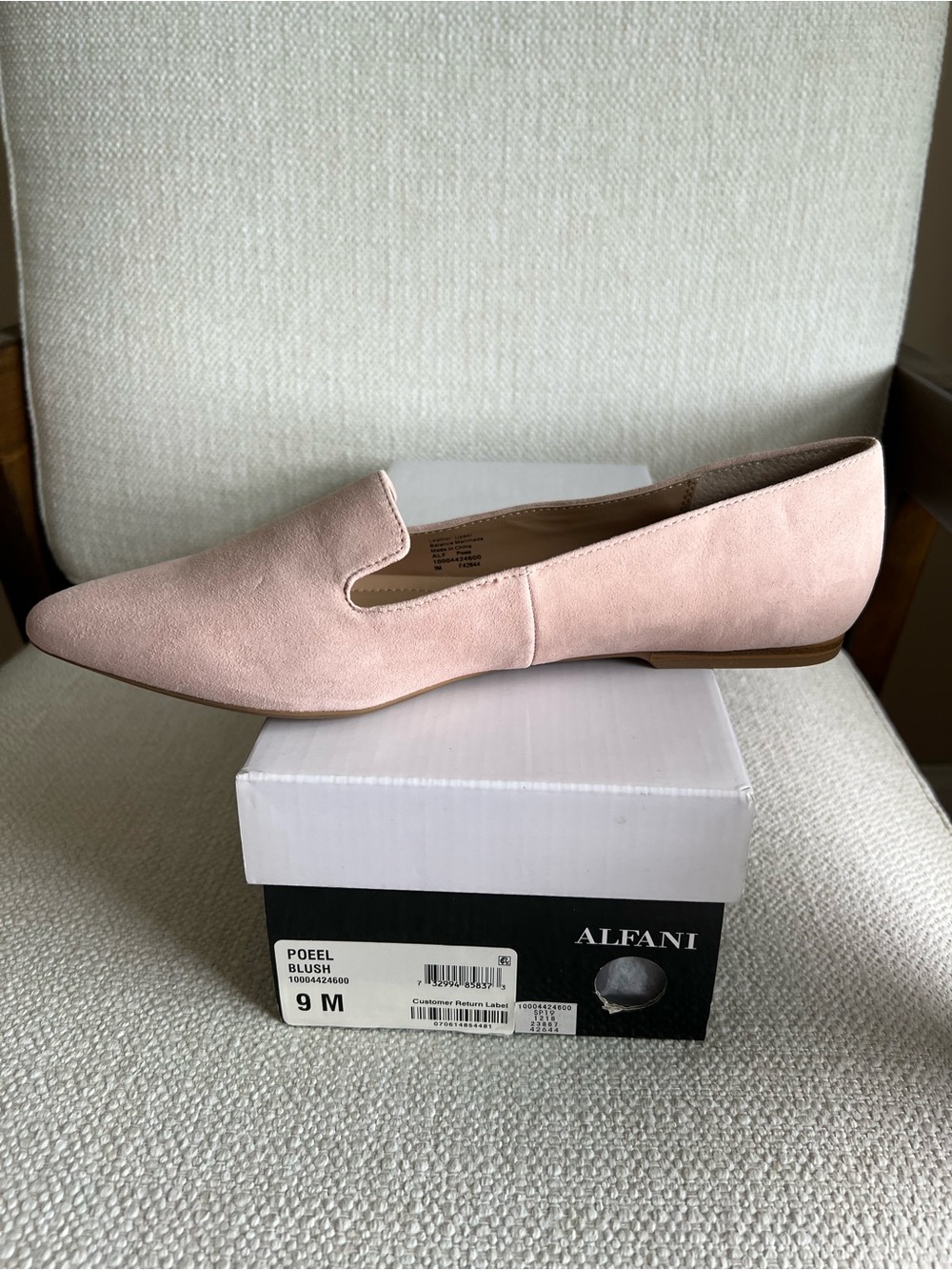 Alfani Blush Pink Suede Slip-On Loafers